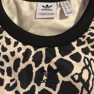 Adidas leopard print crop top